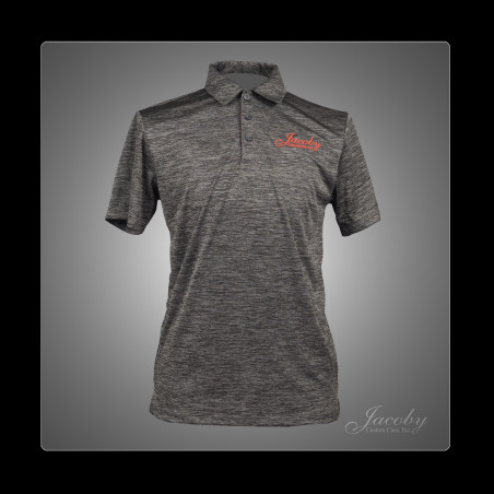 Mens Gray Mottled 3 Button Polo